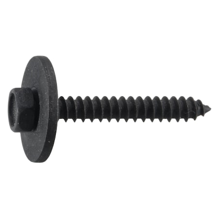 Midwest Fastener M4.20 x Hex Drive, Flange Hex Head Sheet Metal Screw, Black Oxide Steel, 8 PK 39643